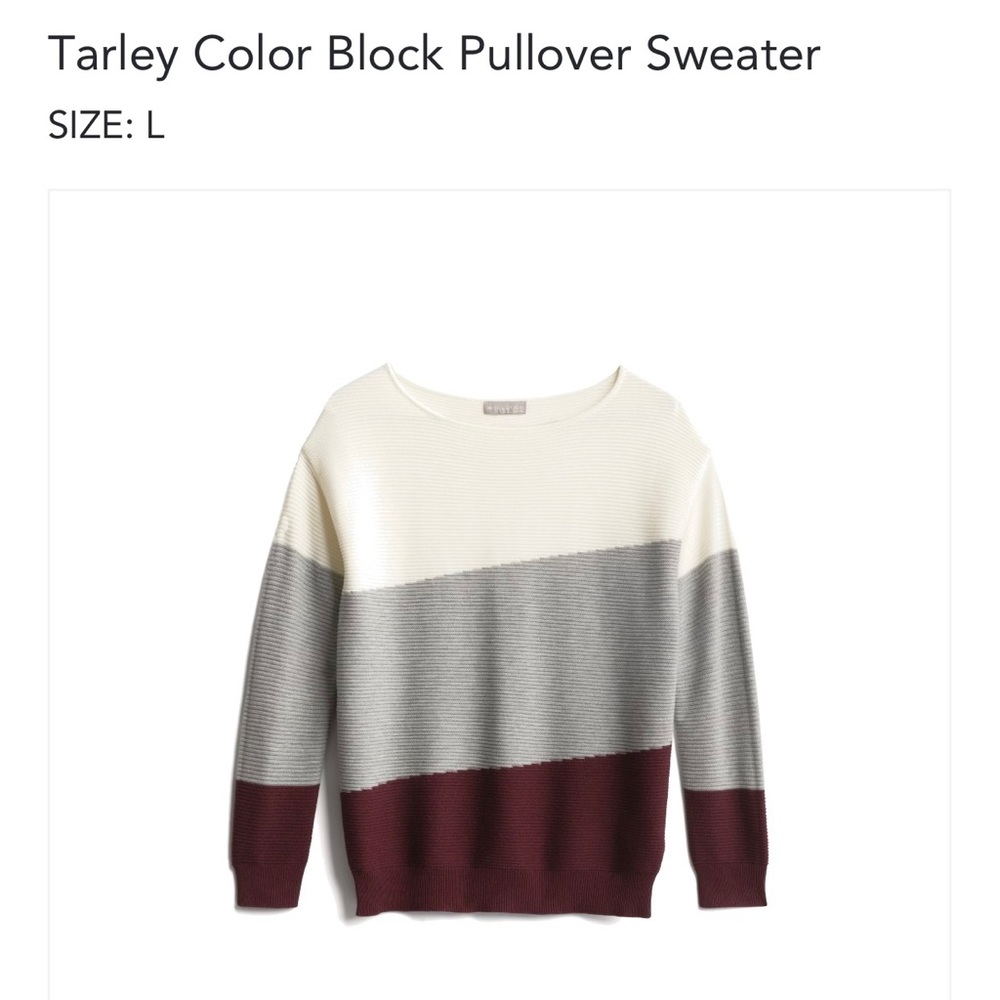 Evolution by Cyrus Target color Block Pullover Sweater. Cream/Grey/Burgundy.